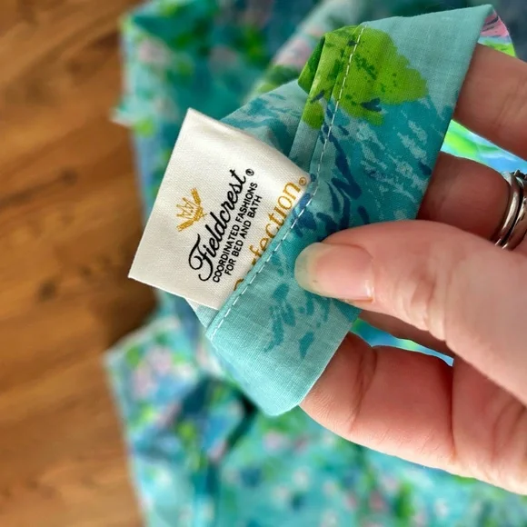 vintage Fieldcrest floral percale King flat sheet set 1960s or 1970s. - Picture 6 of 7